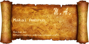 Makai Ambrus névjegykártya
